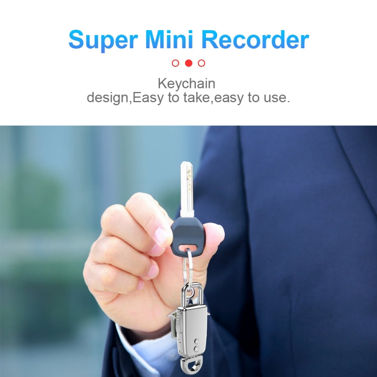 JNN S20 Zinc Alloy Keychain Voice Recorder, Memory:16GB(Silver) - free shipping - PMC TechLife - Order now!