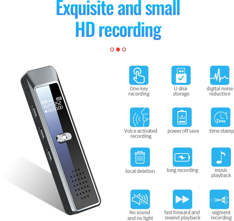 JNN Q7 Mini Portable Voice Recorder with OLED Screen, Memory:8GB(Metal Gray) - Recording Pen by JNN | Online Shopping South Africa | PMC TechLife | Buy Now Pay Later Mobicred