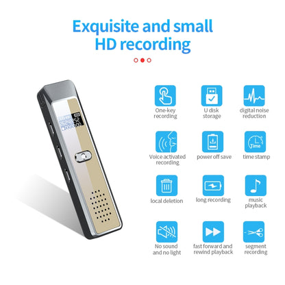 JNN Q7 Mini Portable Voice Recorder with OLED Screen, Memory:32GB(Grey+Gold) - Recording Pen by JNN | Online Shopping South Africa | PMC Jewellery | Buy Now Pay Later Mobicred