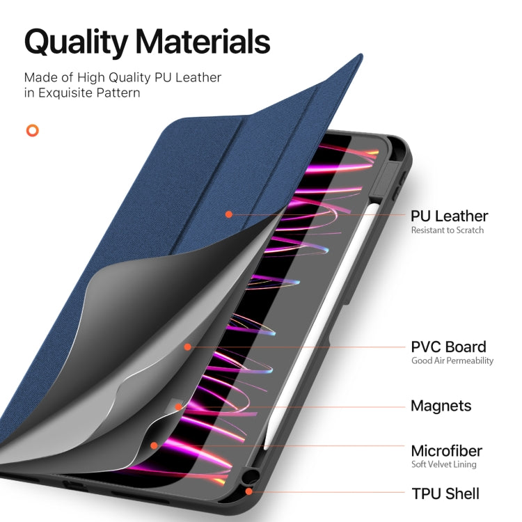 For iPad Pro 11 2024 DUX DUCIS Domo Series Cloth Texture Magnetic Leather Tablet Case(Blue) - iPad Pro 11 2024 Cases by DUX DUCIS | Online Shopping South Africa | PMC TechLife | Buy Now Pay Later Mobicred
