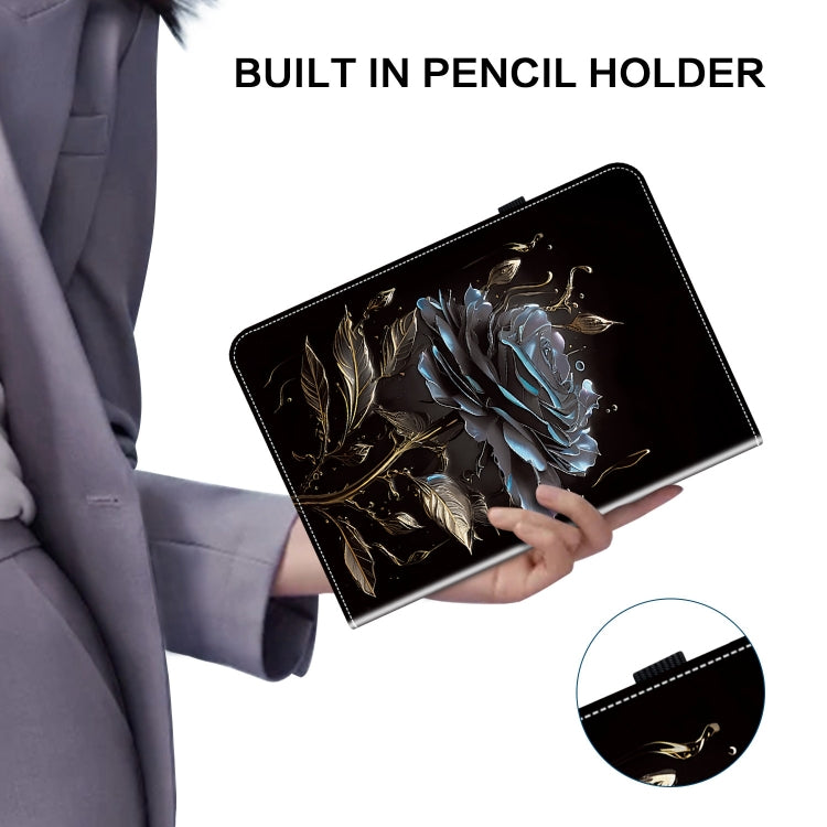 For iPad Air 13 2024 Crystal Texture Painted Leather Smart Tablet Case(Black Rose) - iPad Air 13 2024 Cases by PMC TechLife | Online Shopping South Africa | PMC TechLife | Buy Now Pay Later Mobicred