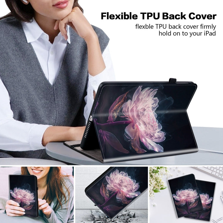 For iPad Pro 11 2024 Crystal Texture Painted Leather Smart Tablet Case(Purple Peony) - iPad Pro 11 2024 Cases by PMC TechLife | Online Shopping South Africa | PMC TechLife | Buy Now Pay Later Mobicred
