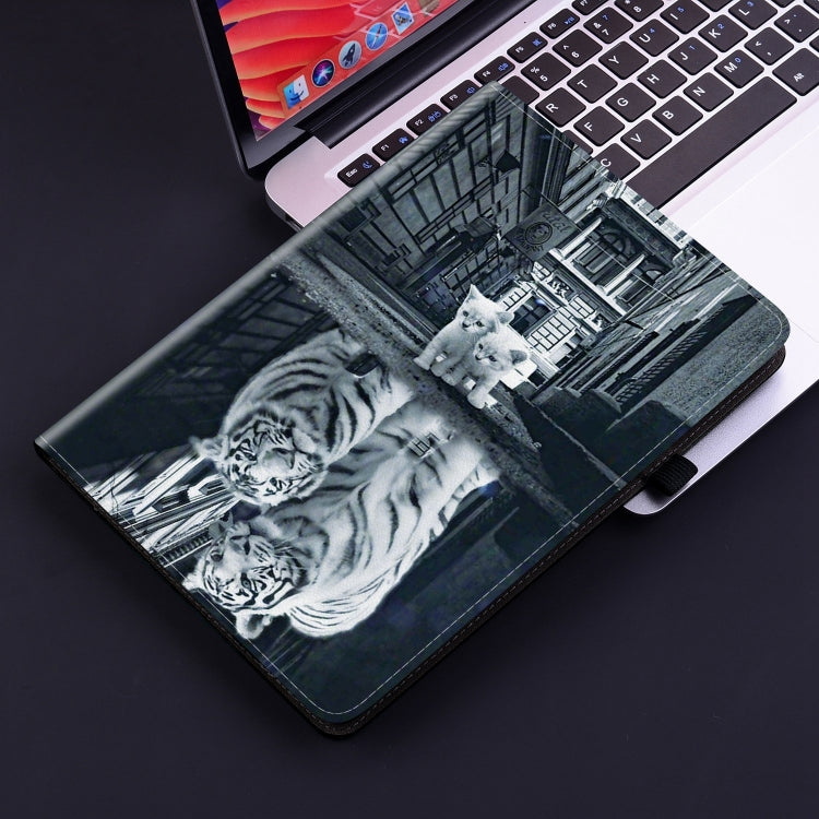 For Huawei MatePad T 10s / Enjoy Tablet 2 Crystal Texture Painted Leather Smart Tablet Case(Cat Reflection Tiger) - Huawei by PMC TechLife | Online Shopping South Africa | PMC TechLife | Buy Now Pay Later Mobicred
