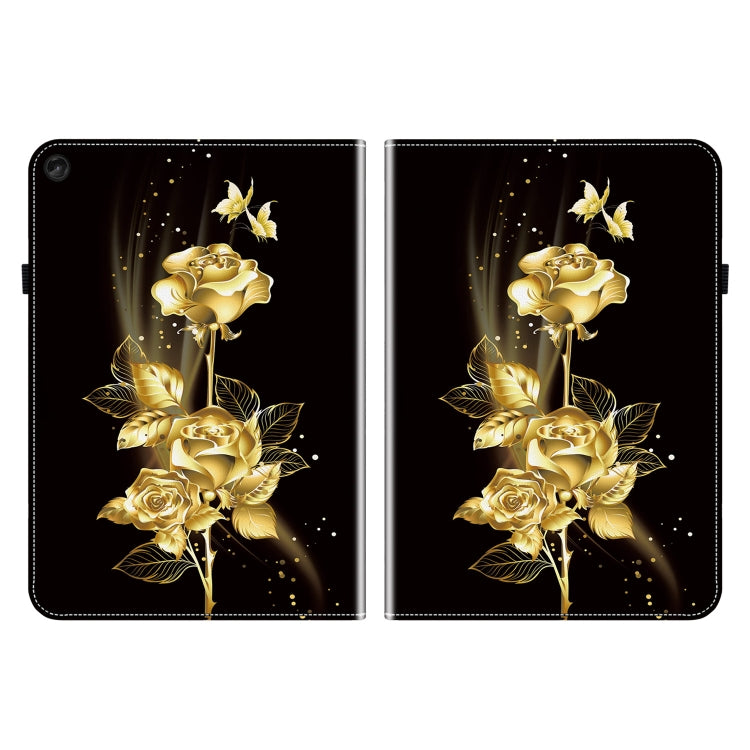 For Lenovo Tab M10 Plus HD 10.6 3rd Gen Crystal Texture Painted Leather Tablet Case(Gold Butterfly Rose) - Lenovo by PMC TechLife | Online Shopping South Africa | PMC TechLife | Buy Now Pay Later Mobicred