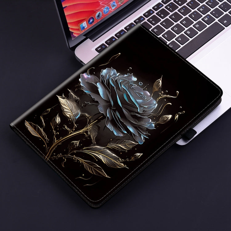 For Lenovo Tab P12 12.7 Crystal Texture Painted Leather Tablet Case(Black Rose) - Lenovo by PMC TechLife | Online Shopping South Africa | PMC TechLife | Buy Now Pay Later Mobicred