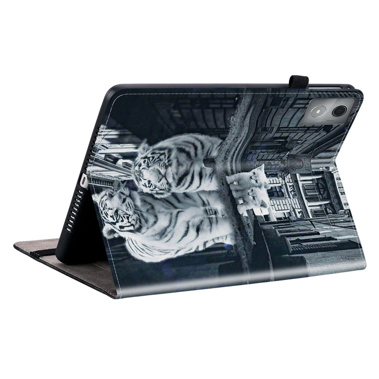 For Lenovo Tab K11 Plus Crystal Texture Painted Leather Tablet Case(Cat Reflection Tiger) - Lenovo by PMC TechLife | Online Shopping South Africa | PMC TechLife | Buy Now Pay Later Mobicred