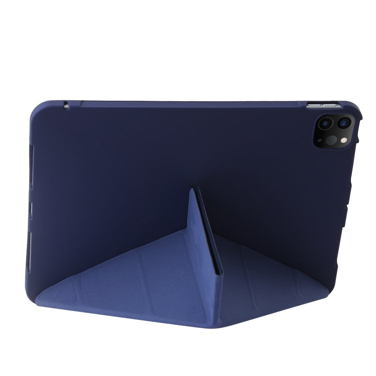 For iPad Pro 11 2024 TPU Deformation Flip Leather Tablet Case with Holder(Dark Blue) - iPad Pro 11 2024 Cases by PMC Jewellery | Online Shopping South Africa | PMC Jewellery | Buy Now Pay Later Mobicred