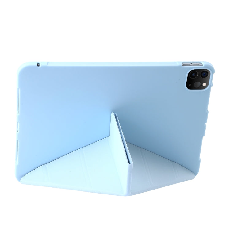 For iPad Pro 11 2024 TPU Deformation Flip Leather Tablet Case with Holder(Sky Blue) - iPad Pro 11 2024 Cases by PMC TechLife | Online Shopping South Africa | PMC TechLife | Buy Now Pay Later Mobicred