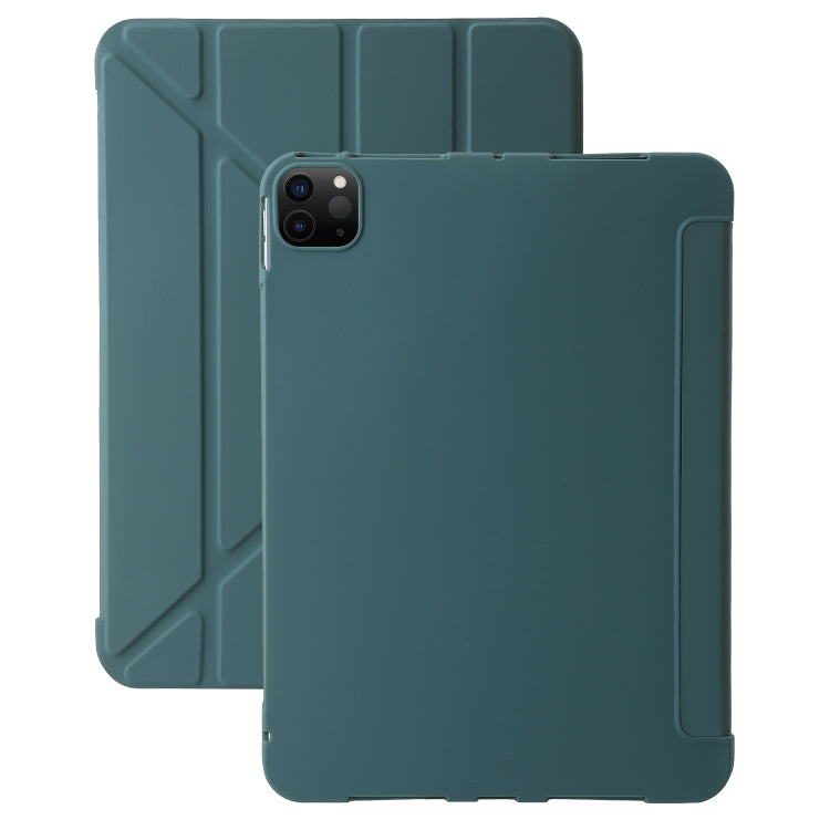For iPad Pro 13 2024 TPU Deformation Flip Leather Tablet Case with Holder(Dark Green) - iPad Pro 13 2024 Cases by PMC TechLife | Online Shopping South Africa | PMC TechLife | Buy Now Pay Later Mobicred