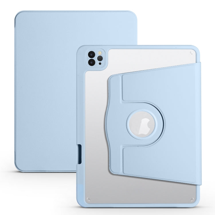 For iPad Air 13 2024 Acrylic 360 Degree Rotation Holder Leather Tablet Case(Ice Blue) - iPad Air 13 2024 Cases by PMC TechLife | Online Shopping South Africa | PMC TechLife | Buy Now Pay Later Mobicred