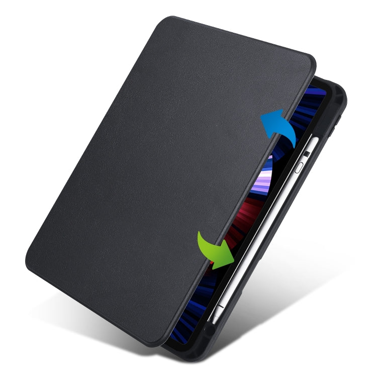 For iPad Air 13 2024 Acrylic 360 Degree Rotation Holder Leather Tablet Case(Black) - iPad Air 13 2024 Cases by PMC TechLife | Online Shopping South Africa | PMC TechLife | Buy Now Pay Later Mobicred