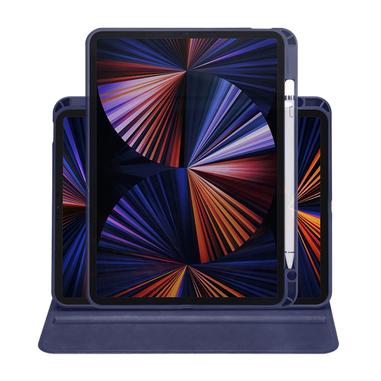 For iPad Pro 11 2024 Acrylic 360 Degree Rotation Holder Leather Tablet Case(Dark Blue) - iPad Pro 11 2024 Cases by PMC Jewellery | Online Shopping South Africa | PMC Jewellery | Buy Now Pay Later Mobicred