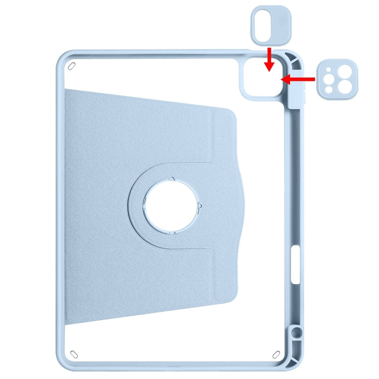 For iPad Pro 13 2024 Acrylic 360 Degree Rotation Holder Leather Tablet Case(Ice Blue) - iPad Pro 13 2024 Cases by PMC TechLife | Online Shopping South Africa | PMC TechLife | Buy Now Pay Later Mobicred