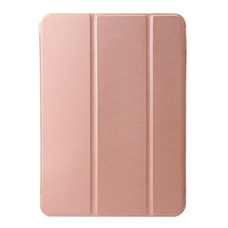 For iPad Air 13 2024 Three-fold Holder Flip Tablet Leather Case(Rose Gold) - iPad Air 13 2024 Cases by PMC TechLife | Online Shopping South Africa | PMC TechLife | Buy Now Pay Later Mobicred