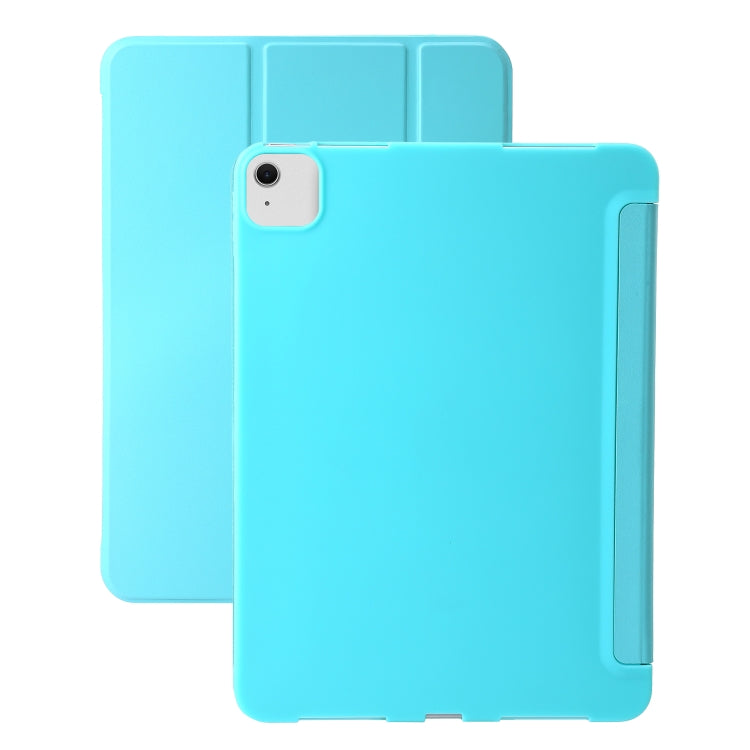 For iPad Air 13 2024 Three-fold Holder Flip Tablet Leather Case(Mint Blue) - iPad Air 13 2024 Cases by PMC TechLife | Online Shopping South Africa | PMC TechLife | Buy Now Pay Later Mobicred