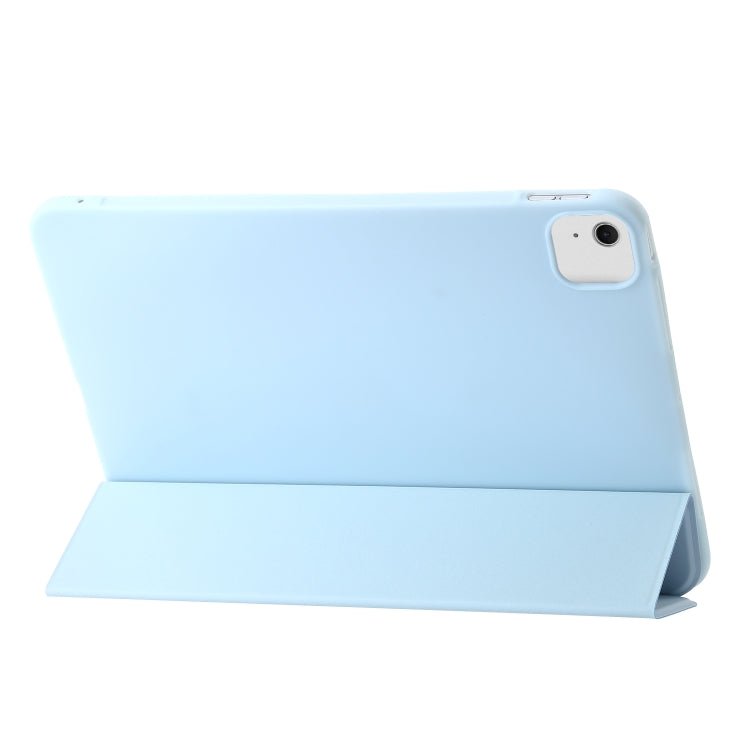 For iPad Air 11 2024 Three-fold Holder Flip Tablet Leather Case(Sky Blue) - iPad Air 11 2024 Cases by PMC TechLife | Online Shopping South Africa | PMC TechLife | Buy Now Pay Later Mobicred