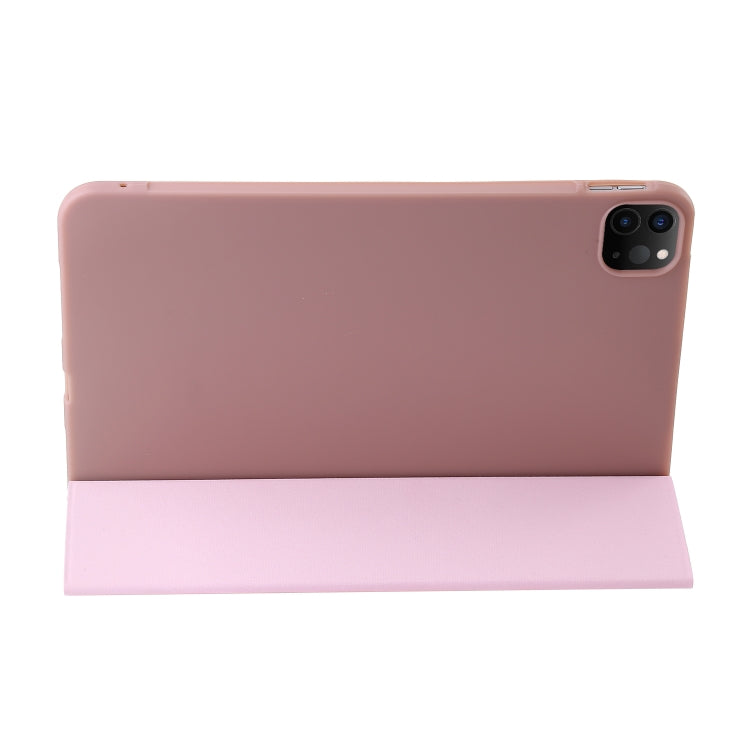 For iPad Pro 11 2024 Three-fold Holder Flip Tablet Leather Case(Rose Gold) - iPad Pro 11 2024 Cases by PMC Jewellery | Online Shopping South Africa | PMC Jewellery | Buy Now Pay Later Mobicred