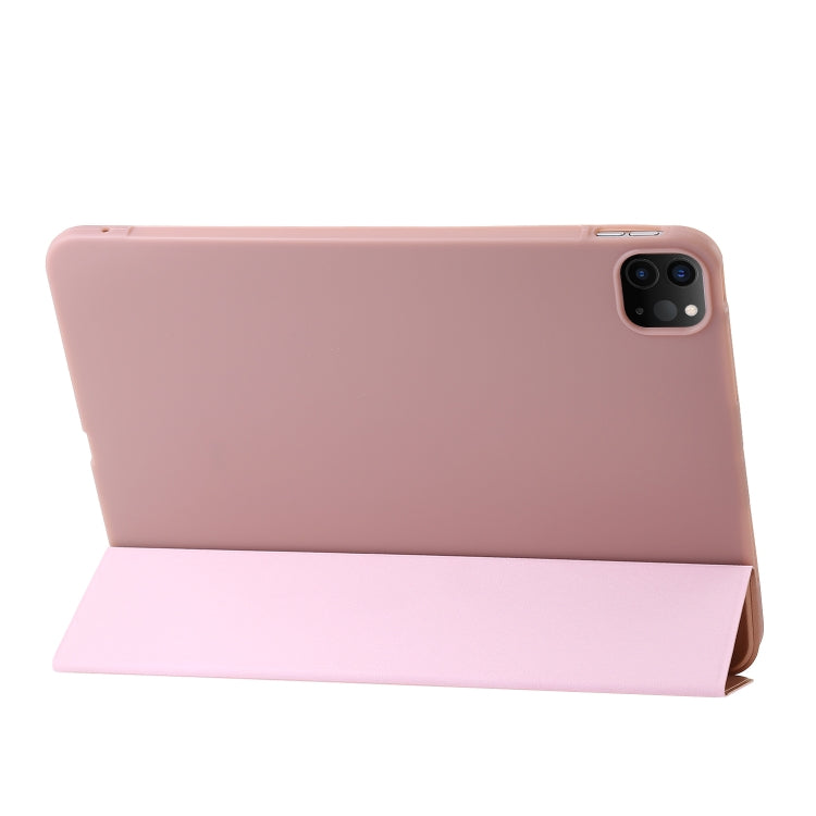 For iPad Pro 11 2024 Three-fold Holder Flip Tablet Leather Case(Rose Gold) - iPad Pro 11 2024 Cases by PMC Jewellery | Online Shopping South Africa | PMC Jewellery | Buy Now Pay Later Mobicred