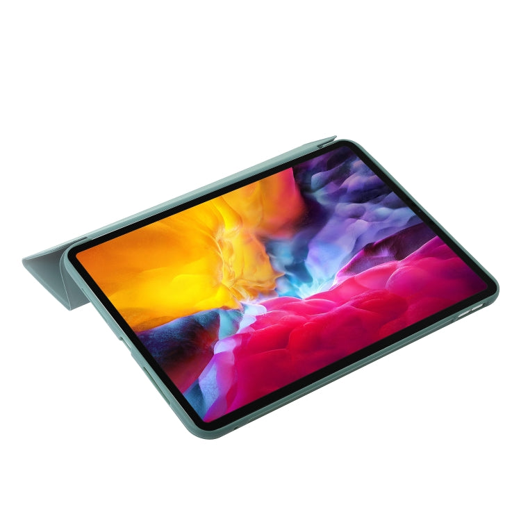 For iPad Pro 11 2024 Three-fold Holder Flip Tablet Leather Case(Dark Green) - iPad Pro 11 2024 Cases by PMC TechLife | Online Shopping South Africa | PMC TechLife | Buy Now Pay Later Mobicred