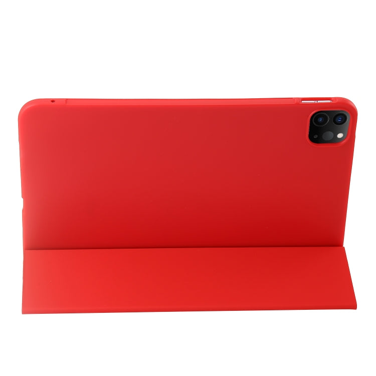 For iPad Pro 11 2024 Three-fold Holder Flip Tablet Leather Case(Red) - iPad Pro 11 2024 Cases by PMC Jewellery | Online Shopping South Africa | PMC Jewellery | Buy Now Pay Later Mobicred