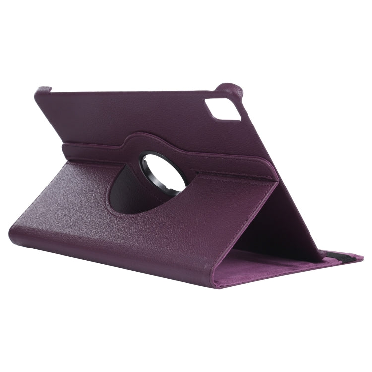 For iPad Air 11 2024 360 Degree Rotation Litchi Texture Leather Tablet Case with Holder(Purple) - iPad Air 11 2024 Cases by PMC TechLife | Online Shopping South Africa | PMC TechLife | Buy Now Pay Later Mobicred