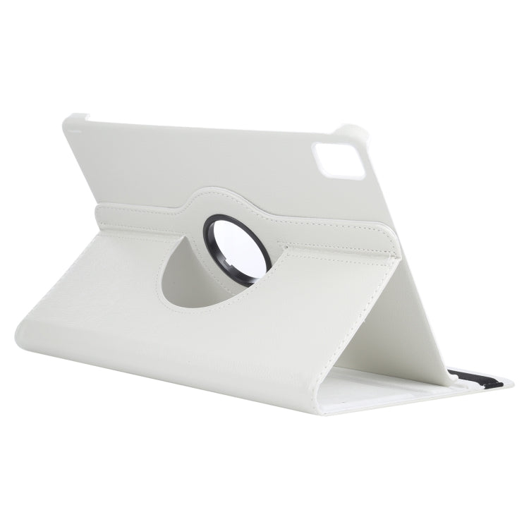 For iPad Air 11 2024 360 Degree Rotation Litchi Texture Leather Tablet Case with Holder(White) - iPad Air 11 2024 Cases by PMC TechLife | Online Shopping South Africa | PMC TechLife | Buy Now Pay Later Mobicred
