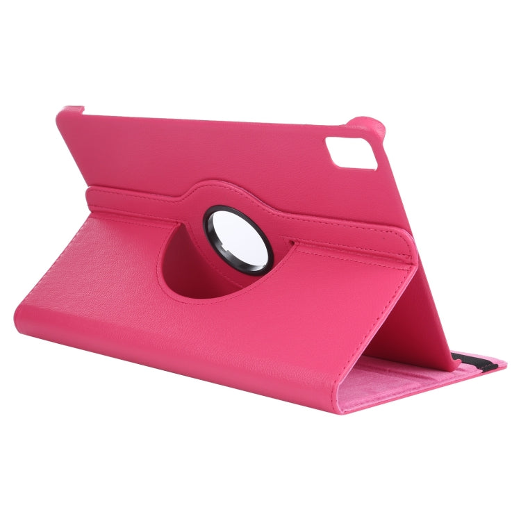For iPad Air 11 2024 360 Degree Rotation Litchi Texture Leather Tablet Case with Holder(Rose Red) - iPad Air 11 2024 Cases by PMC TechLife | Online Shopping South Africa | PMC TechLife | Buy Now Pay Later Mobicred