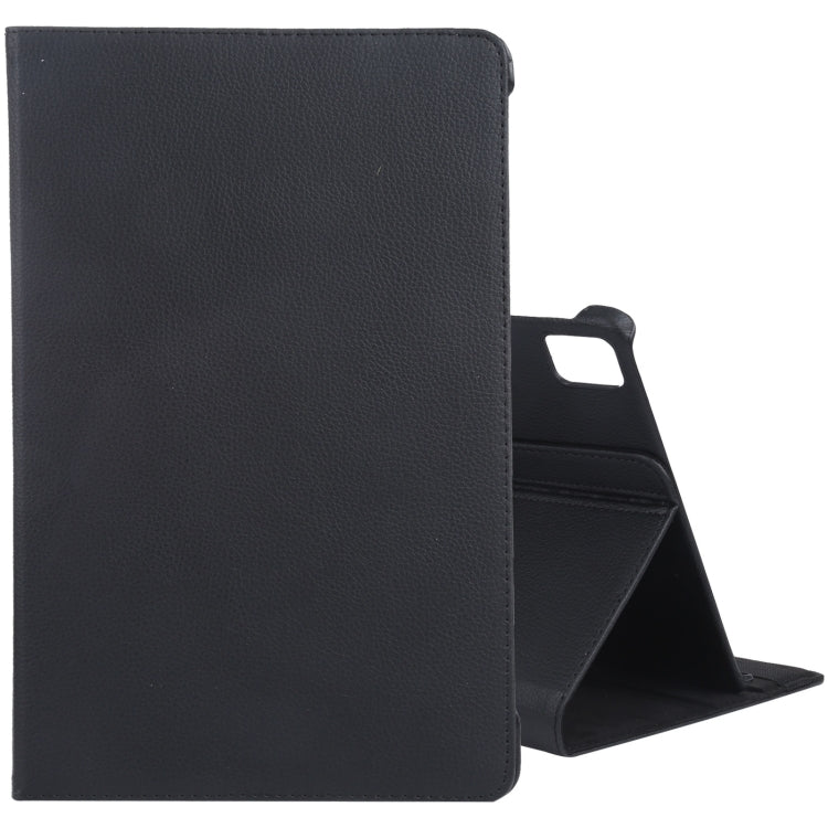 For iPad Air 11 2025 / 2024 360 Degree Rotation Litchi Texture Leather Tablet Case with Holder(Black) - More iPad Cases by PMC TechLife | Online Shopping South Africa | PMC TechLife | Buy Now Pay Later Mobicred