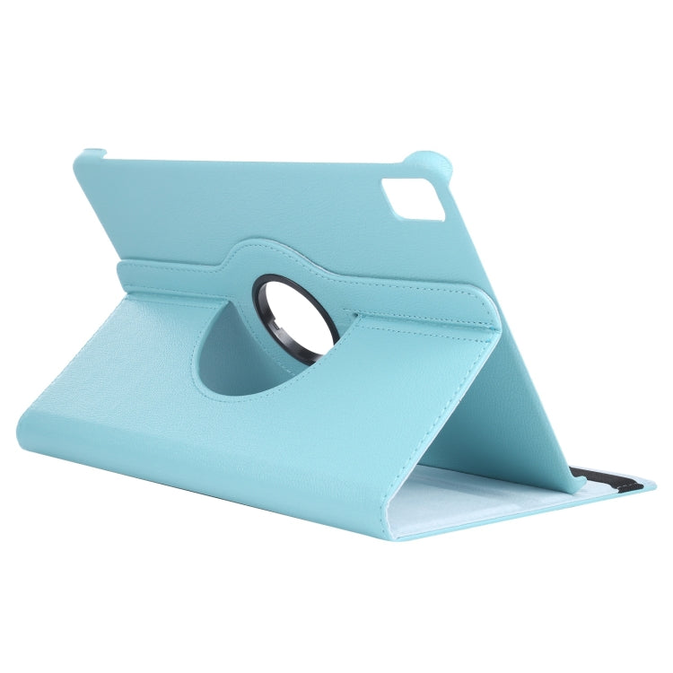For iPad Pro 11 2024 360 Degree Rotation Litchi Texture Leather Tablet Case with Holder(Sky Blue) - iPad Pro 11 2024 Cases by PMC TechLife | Online Shopping South Africa | PMC TechLife | Buy Now Pay Later Mobicred