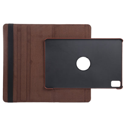 For iPad Pro 11 2024 360 Degree Rotation Litchi Texture Leather Tablet Case with Holder(Brown) - iPad Pro 11 2024 Cases by PMC Jewellery | Online Shopping South Africa | PMC Jewellery | Buy Now Pay Later Mobicred