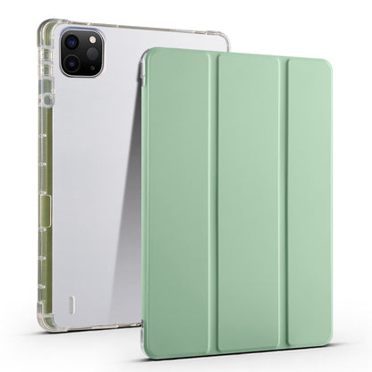 For iPad Air 11 2025 / 2024 3-fold Clear TPU Smart Leather Tablet Case with Pen Slot(Green) - iPad Air 11 2025 / 2024 Cases by PMC Jewellery | Online Shopping South Africa | PMC Jewellery | Buy Now Pay Later Mobicred