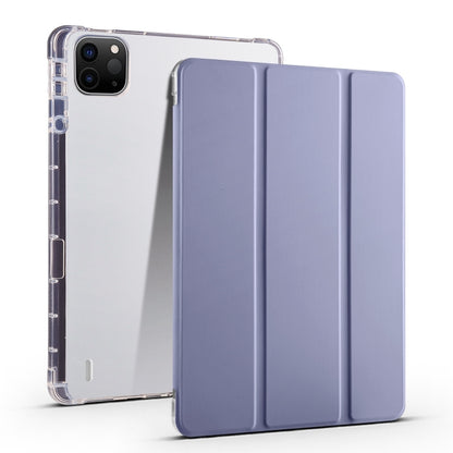 For iPad Air 11 2025 / 2024 3-fold Clear TPU Smart Leather Tablet Case with Pen Slot(Lavender Purple) - iPad Air 11 2025 / 2024 Cases by PMC Jewellery | Online Shopping South Africa | PMC Jewellery | Buy Now Pay Later Mobicred