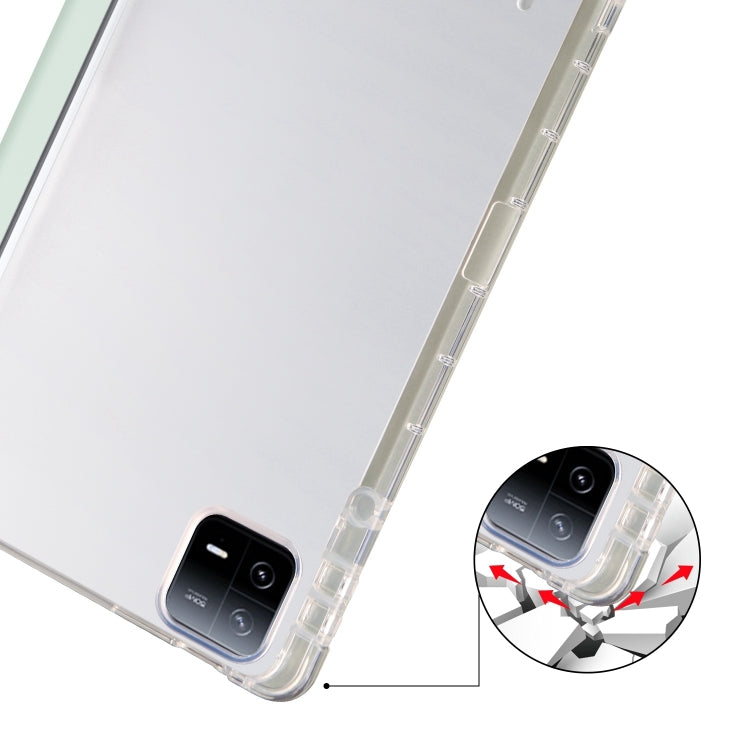 For iPad Air 13 2024 3-fold Clear TPU Smart Leather Tablet Case with Pen Slot(Light Green) - iPad Air 13 2024 Cases by PMC TechLife | Online Shopping South Africa | PMC TechLife | Buy Now Pay Later Mobicred