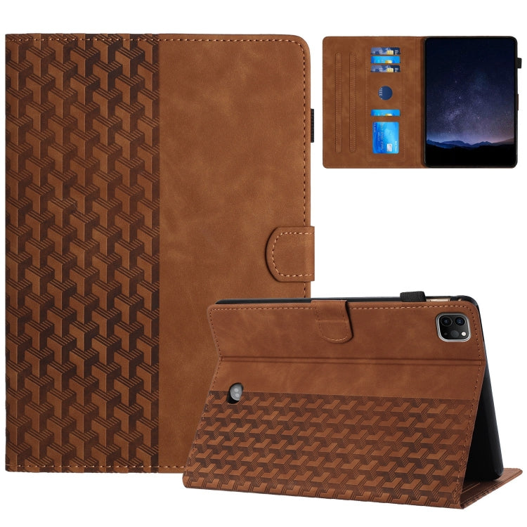 For iPad Pro 11 2024 Building Blocks Embossed Leather Smart Tablet Case(Brown) - iPad Pro 11 2024 Cases by PMC TechLife | Online Shopping South Africa | PMC TechLife | Buy Now Pay Later Mobicred