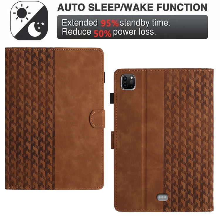 For iPad Pro 11 2024 Building Blocks Embossed Leather Smart Tablet Case(Brown) - iPad Pro 11 2024 Cases by PMC Jewellery | Online Shopping South Africa | PMC Jewellery | Buy Now Pay Later Mobicred