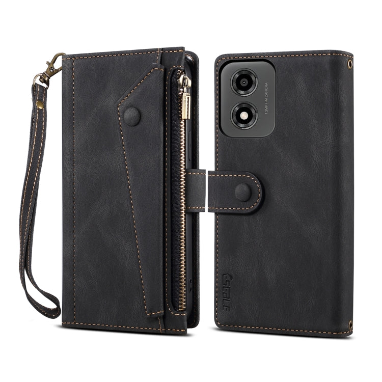For Motorola Moto E14 ESEBLE Retro Frosted RFID Leather Phone Case(Black) - Motorola Cases by ESEBLE | Online Shopping South Africa | PMC TechLife | Buy Now Pay Later Mobicred
