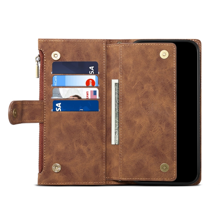 For Motorola Moto E14 ESEBLE Retro Frosted RFID Leather Phone Case(Brown) - Motorola Cases by ESEBLE | Online Shopping South Africa | PMC TechLife | Buy Now Pay Later Mobicred