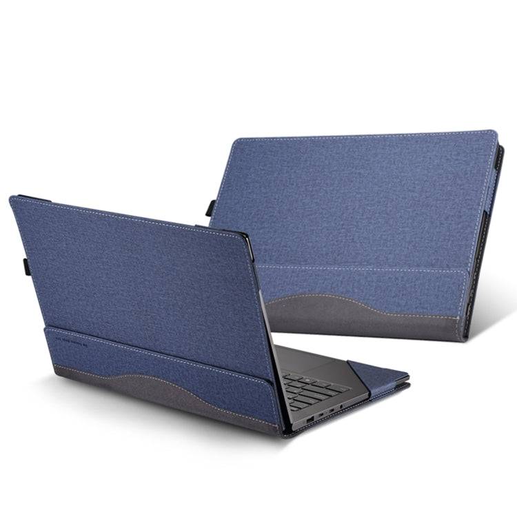 For HP Spectre x360 15-df / 15-ch Leather Laptop Shockproof Protective Case(Dark Blue) - Screen & Keyboard Cover by PMC TechLife | Online Shopping South Africa | PMC TechLife | Buy Now Pay Later Mobicred