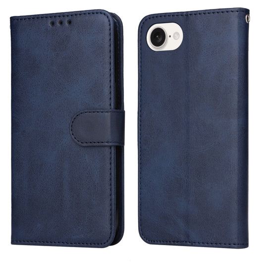 For iPhone 16e Classic Calf Texture Flip Leather Phone Case(Blue) - iPhone 16e Cases by PMC Jewellery | Online Shopping South Africa | PMC Jewellery | Buy Now Pay Later Mobicred