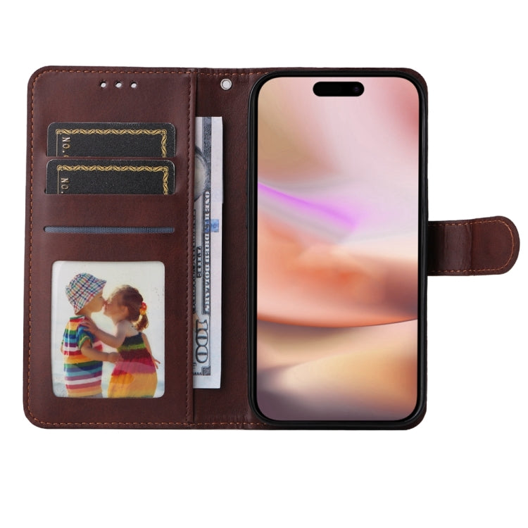 For iPhone 16 Plus Classic Calf Texture Flip Leather Phone Case(Brown) - iPhone 16 Plus Cases by PMC TechLife | Online Shopping South Africa | PMC TechLife | Buy Now Pay Later Mobicred
