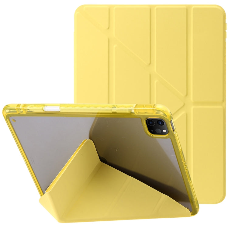 For iPad Pro 11 2024 Clear Acrylic Deformation Leather Tablet Case(Yellow) - iPad Pro 11 2024 Cases by PMC Jewellery | Online Shopping South Africa | PMC Jewellery | Buy Now Pay Later Mobicred