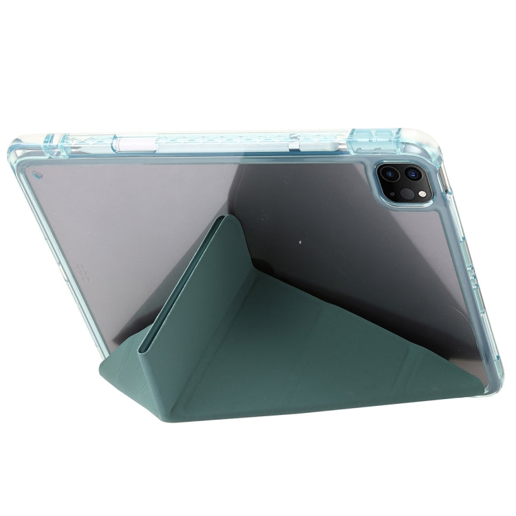 For iPad Pro 13 2024 Clear Acrylic Deformation Leather Tablet Case(Dark Green) - iPad Pro 13 2024 Cases by PMC Jewellery | Online Shopping South Africa | PMC Jewellery | Buy Now Pay Later Mobicred