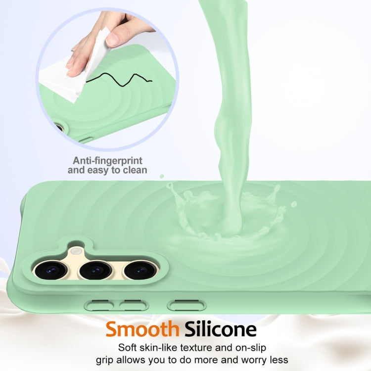 For Samsung Galaxy S25+ 5G Wave Texture MagSafe Magnetic Liquid Silicone Phone Case(Green) - Galaxy S25+ 5G Cases by PMC Jewellery | Online Shopping South Africa | PMC Jewellery | Buy Now Pay Later Mobicred