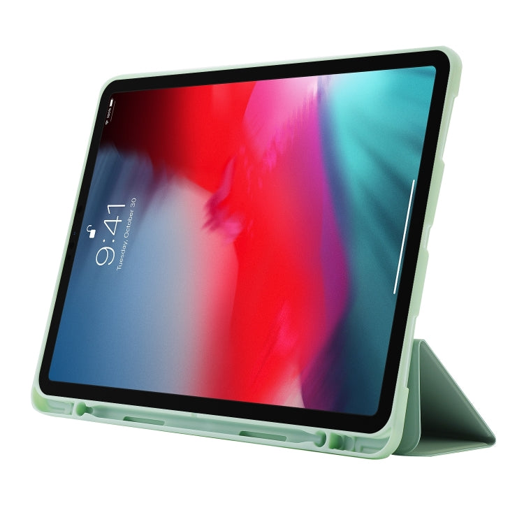 For iPad Pro 11 2024 Skin Feel Tri-fold Leather Tablet Case with Pen Slot(Matcha Green) - iPad Pro 11 2024 Cases by PMC Jewellery | Online Shopping South Africa | PMC Jewellery | Buy Now Pay Later Mobicred