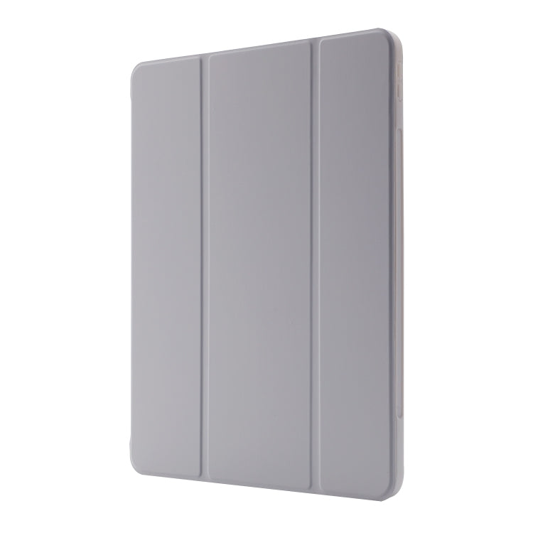 For iPad Pro 11 2024 Skin Feel Tri-fold Leather Tablet Case with Pen Slot(Grey) - iPad Pro 11 2024 Cases by PMC TechLife | Online Shopping South Africa | PMC TechLife | Buy Now Pay Later Mobicred