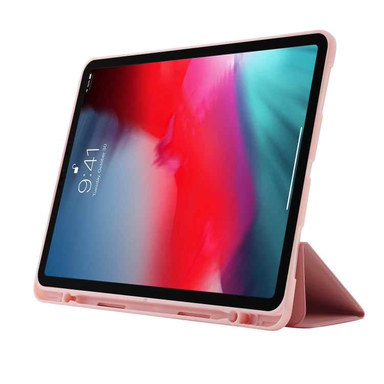 For iPad Air 13 2025 / 2024 Skin Feel Tri-fold Leather Tablet Case with Pen Slot(Pink) - iPad Air 13 2025 / 2024 Cases by PMC Jewellery | Online Shopping South Africa | PMC Jewellery | Buy Now Pay Later Mobicred