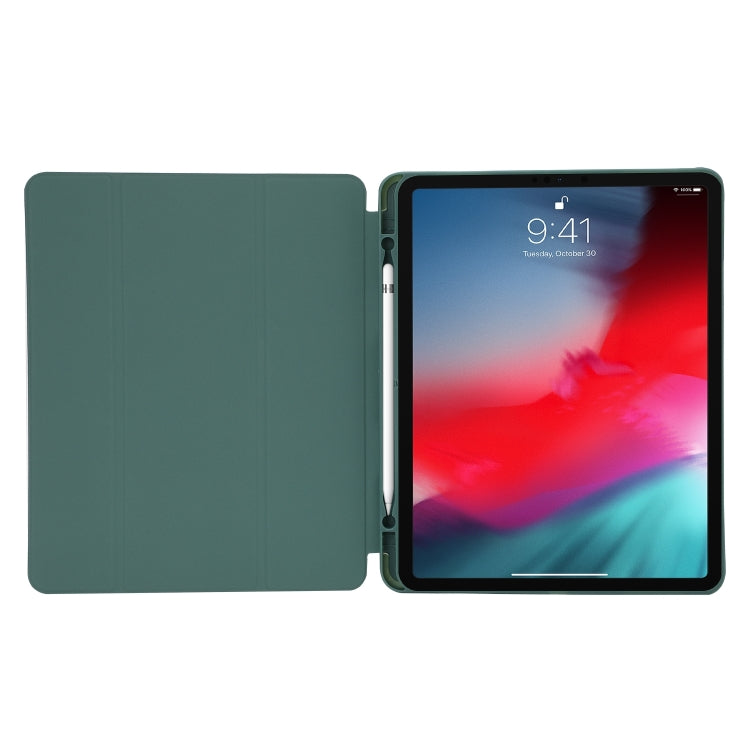 For iPad Pro 11 2024 Skin Feel Tri-fold Leather Tablet Case with Pen Slot(Grey) - iPad Pro 11 2024 Cases by PMC TechLife | Online Shopping South Africa | PMC TechLife | Buy Now Pay Later Mobicred