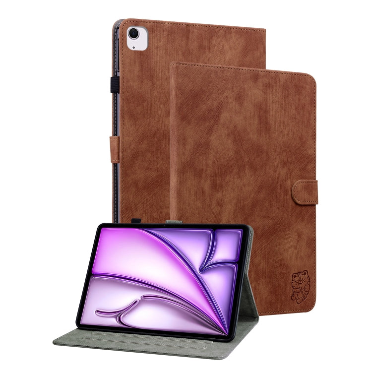 For iPad Air 13 2025 / 2024 Embossed Tiger Pattern Leather Tablet Case(Brown) - iPad Air 13 2025 / 2024 Cases by PMC Jewellery | Online Shopping South Africa | PMC Jewellery | Buy Now Pay Later Mobicred