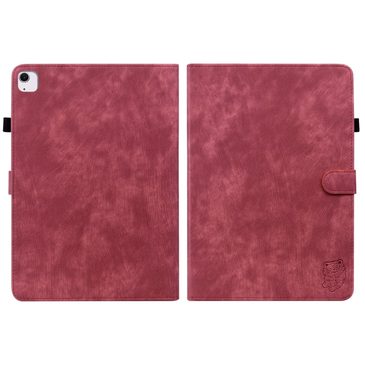 For iPad Air 13 2024 Embossed Tiger Pattern Leather Tablet Case(Red) - iPad Air 13 2024 Cases by PMC Jewellery | Online Shopping South Africa | PMC Jewellery | Buy Now Pay Later Mobicred