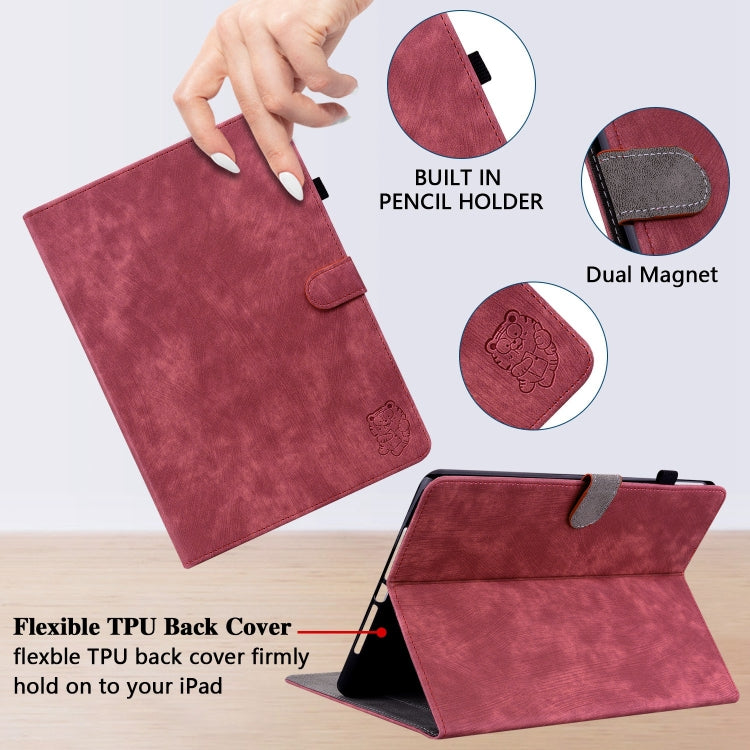 For iPad Air 13 2025 / 2024 Embossed Tiger Pattern Leather Tablet Case(Red) - iPad Air 13 2025 / 2024 Cases by PMC TechLife | Online Shopping South Africa | PMC TechLife | Buy Now Pay Later Mobicred